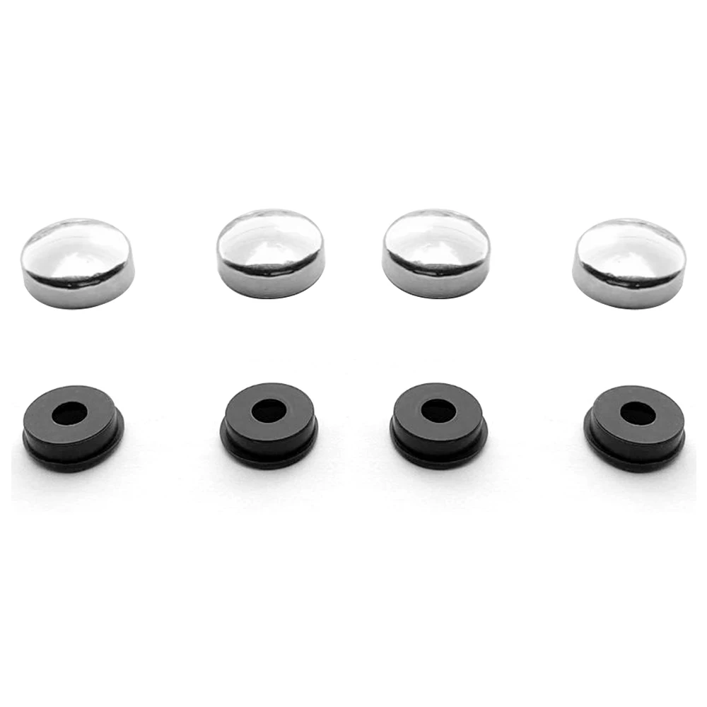 8pcs ABS Chrome Car Number License Plate Tag Mounting Holder Frame Shield Screw Nut Cap Bolt Cover Accessories