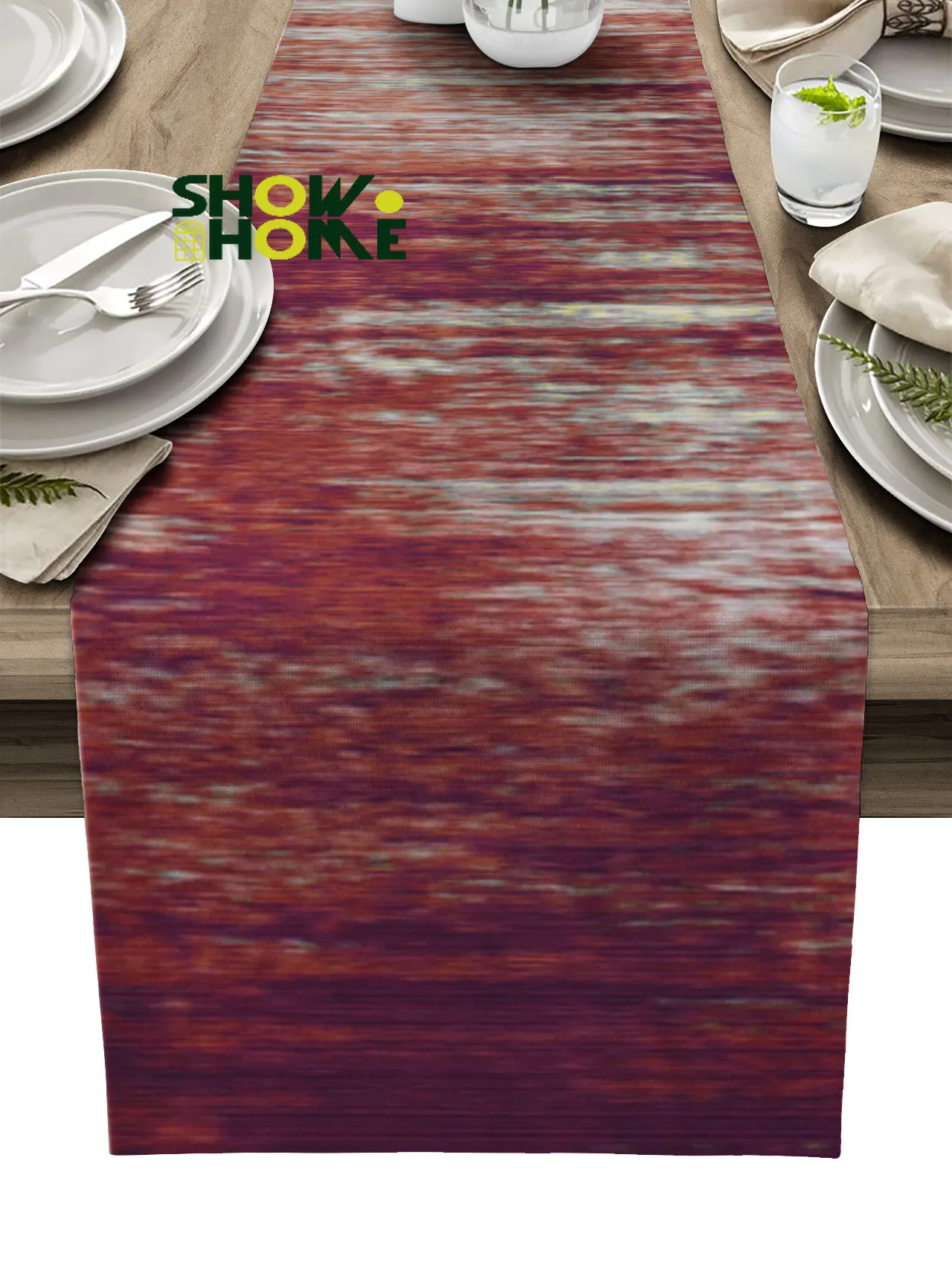 

Modern Abstract Retro Red Table Runner Wedding Dining Table Decor Tablecloth Table Runner for Banquet Party