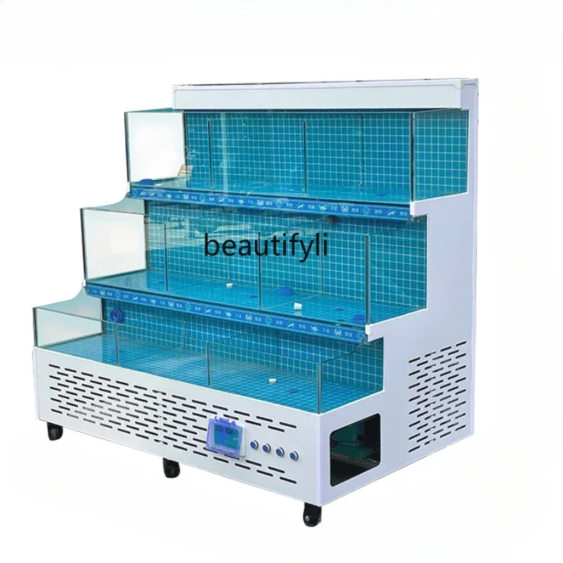 

Seafood Tank Commercial Refrigerator Integrated Supermarket Aquatic Tank Shellfish Pool Mobile Fresh Water Sea Water Aquarium