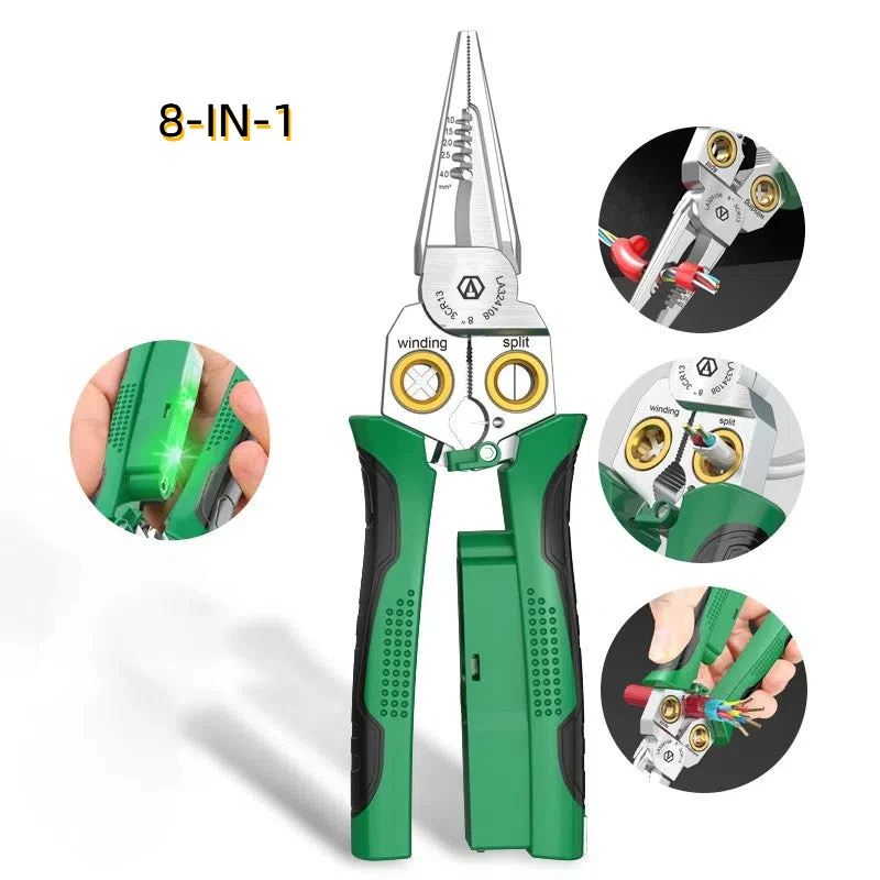 

8-in-1 Multi-Functional Wire Stripper Scissors Electricity Wire Stripper Pliers Cutting Cable With Electrical Measuring Pliers