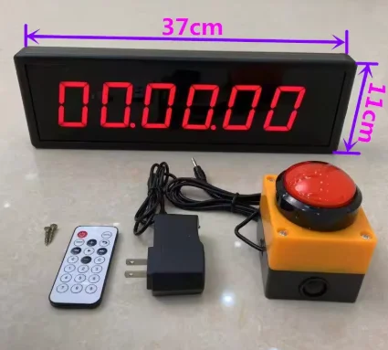 Cronômetro de treino com display digital LED, temporizador de fala, carregamento por cabo especial