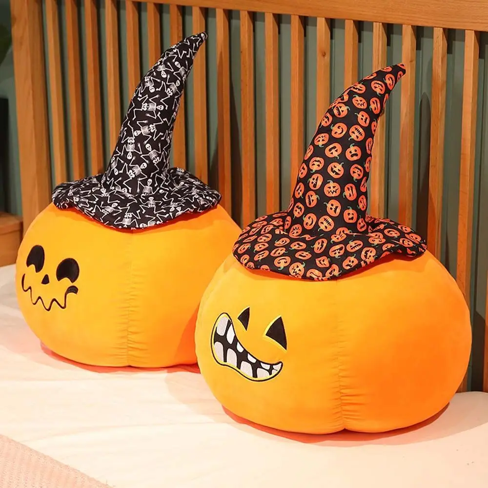 Funny Evil Cartoon Halloween Pumpkin Pillow Plush Toy Creative Holiday Gift and Decorative Cushion Doll for Kids Gift Home Decor