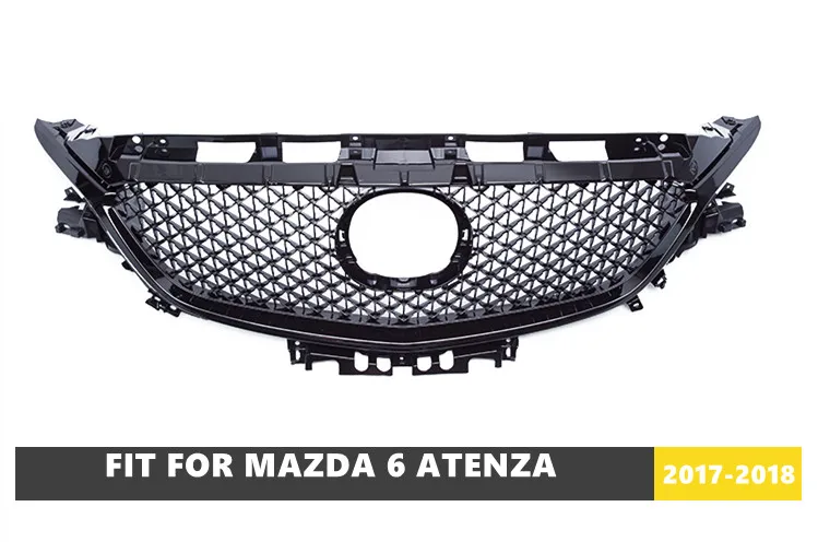 Good Quality ABS Front Middle Grill Racing Grills Diamond Star And Honeycomb Style Fit For Mazda 6 Atenza 2017-2018