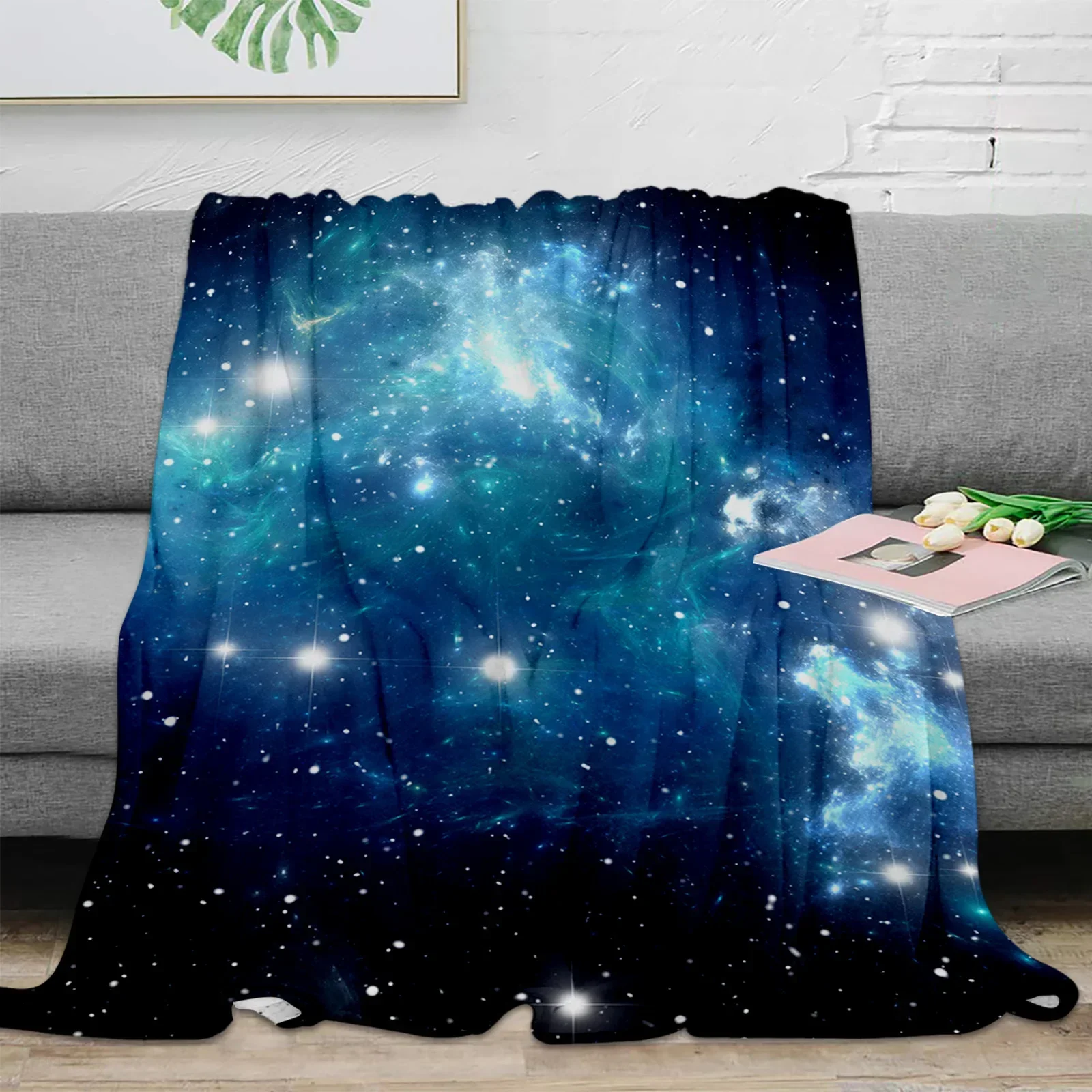 Throw Blanket Starry Sky Universe Blanket Soft Comfortable Plush Blankets Warm Sofa Bed Sheets