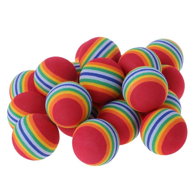 20 Pcs Stripe Sponge Golf Balls Swing Practice Training Aids Sports