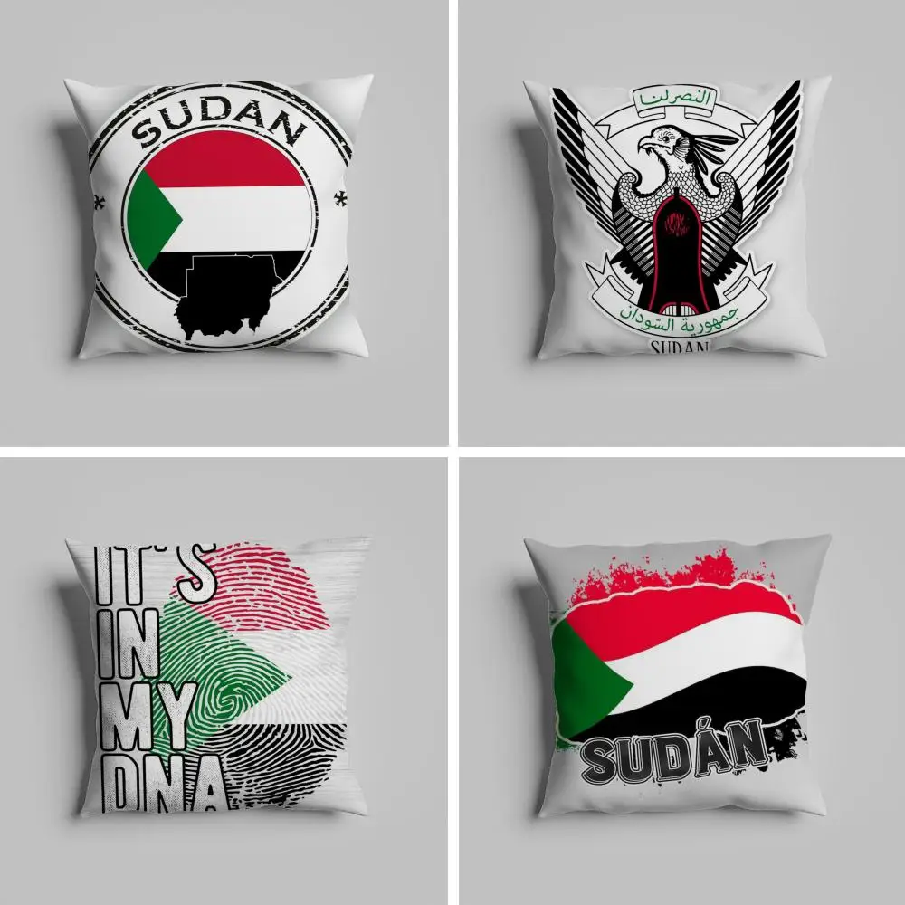 

Pillow Case luxurious home office, sofa decorative Multi sized car seat cushions, pillowcases Sudan flag map logo