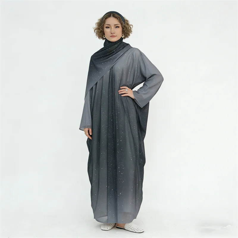 

Gradient Color Abaya Muslim Women Hijab Dress Dubai Party Dresses Jalabiya Eid Ramadan Morocco Kaftan Abayas Islam Vestidos Gown