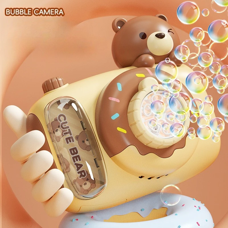 Baby Bubble Machine Camera Touching Girlish Charm Electric Bubble Blower Toy Doesnt Leak Water Summer Toys for Kids Outdoor Play