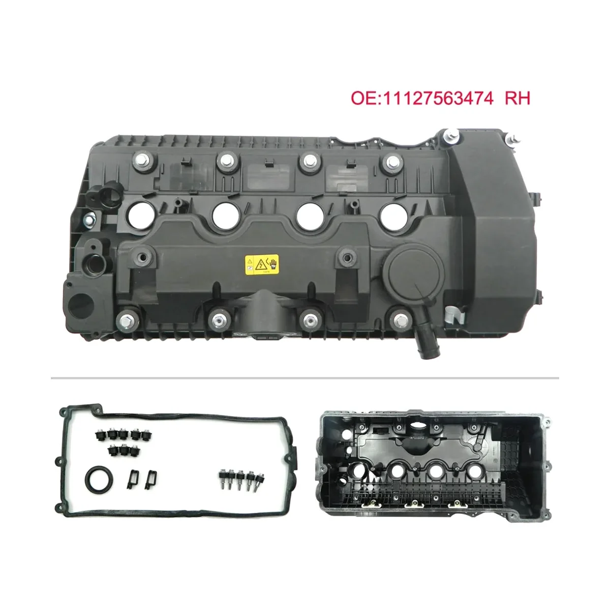 Engine Cylinder Head Rocker Valve Cover with Gasket & Hardware for BMW 545I 550I 650I 750I / X5 4.4I Right