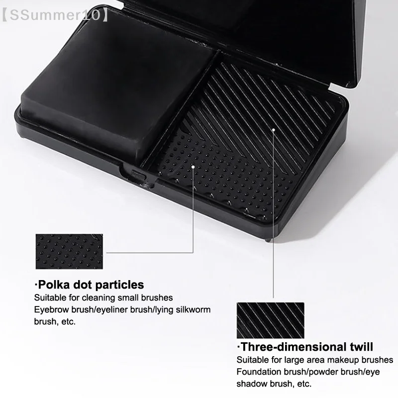 【SSummer10】Effective Portable Mini Washboard Makeup Brush Cleaner-Powder Puff Foundation Cosmetic Tool Cleaning Pad Soap Case