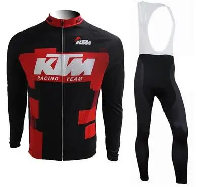 KTM Men\'s Cycling Clothing Clothes Long Sleeve Man Maillot Jersey Leg Set Bicycle Sleve Breathable Mtb Pants Bib Automn Autumn