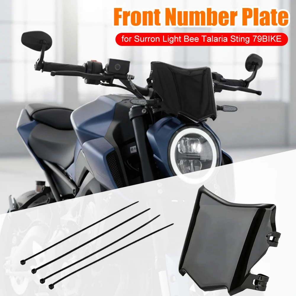 

Front License Plate with Cable Ties Unique Design Protective Plate Lightweight Fit for Surron Light Ultra Bee Talaria Sting