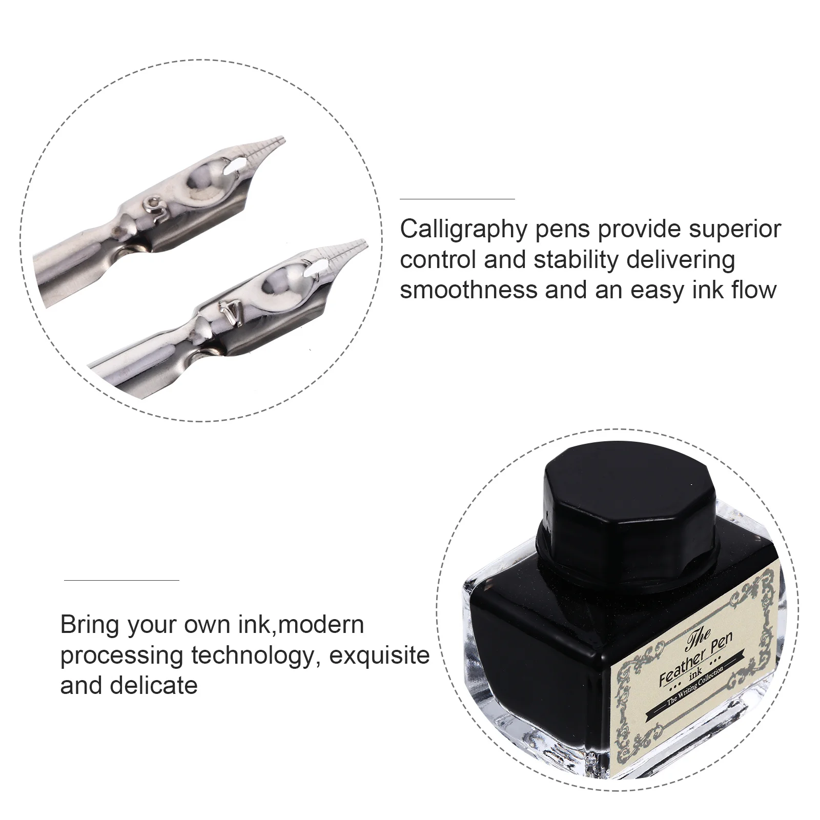 

1 set 1 Set Dip Pen Set Natural Calligraphy Writing Tool For Students Artists Practice Drawing School Stationery Gift