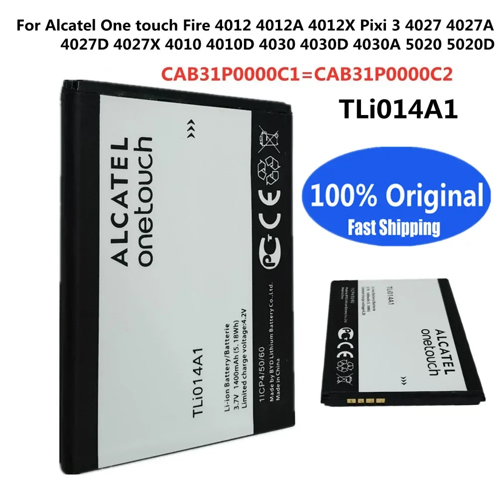 Original Battery TLi014A1 For Alcatel M'Pop 5020 5020D fire 4012 4012A 4012X 4007D Pixi 3 4.5