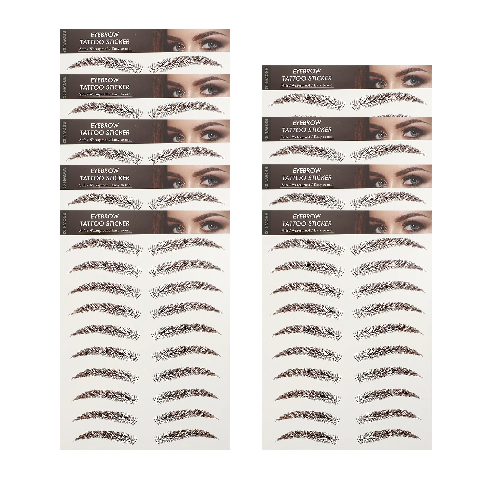 

9Sheets WaterproofEyebrowStickers FalseEyebrows 6DHairLikeStickers ImitationMakeup SparseEyebrows Cosmetics