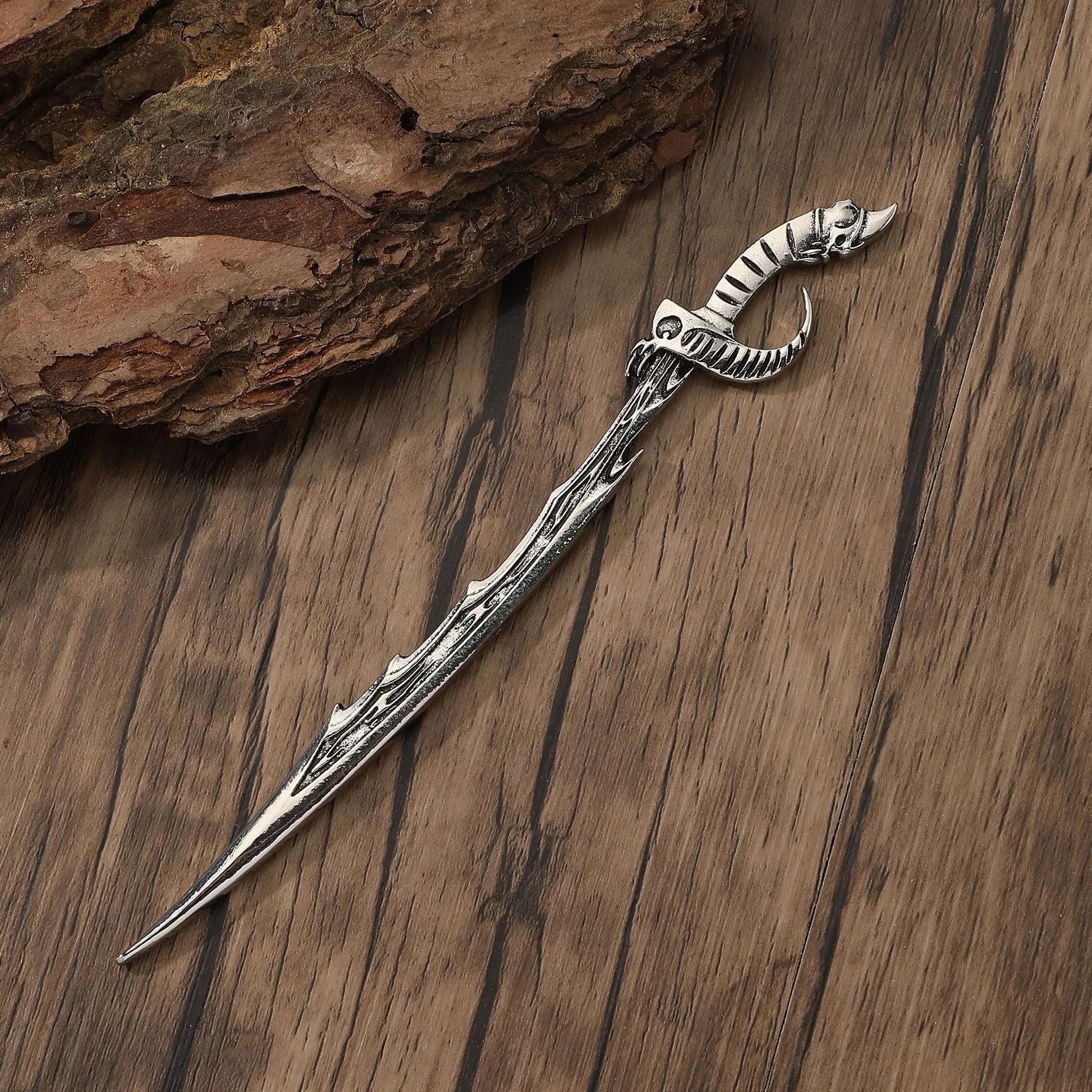 جديد النمط الصيني أزياء ريترو فايكنغ السيف المرأة سبيكة أزياء مشبك شعر هالوين القوطية النرويجية عطلة حزب أغطية الرأس #3