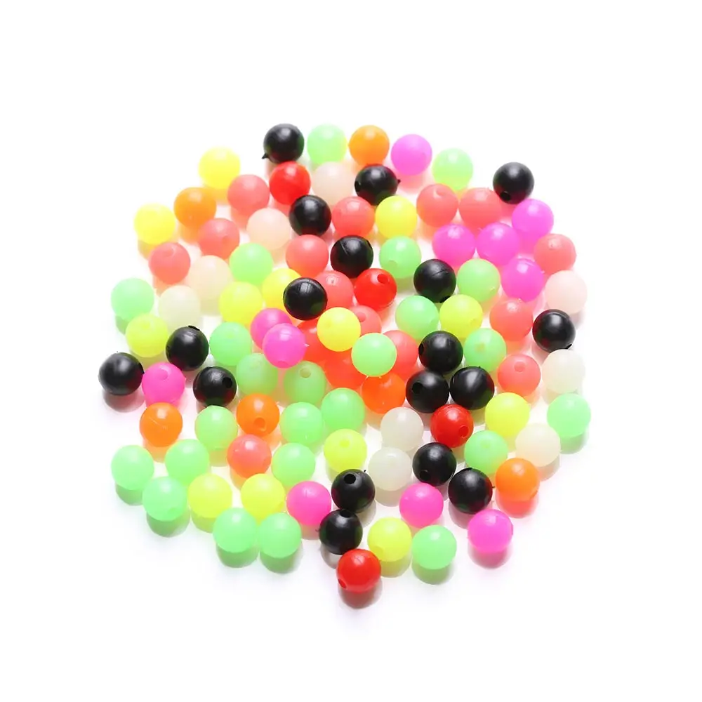 100 sztuk mieszane kolor koraliki wędkarskie twarde plastikowe okrągłe pływające koraliki wędkarskie dla przynęty Spinners Sabiki DIY 4/5/6/7/8/10/12mm