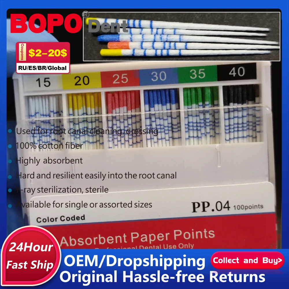 

Стоматологические впитывающие бумажные наконечники, стерильные эндодонтические бумажные наконечники смешанного размера для корневых каналов, стоматологические материалы для наполнения f1-f5 04 15-40 #