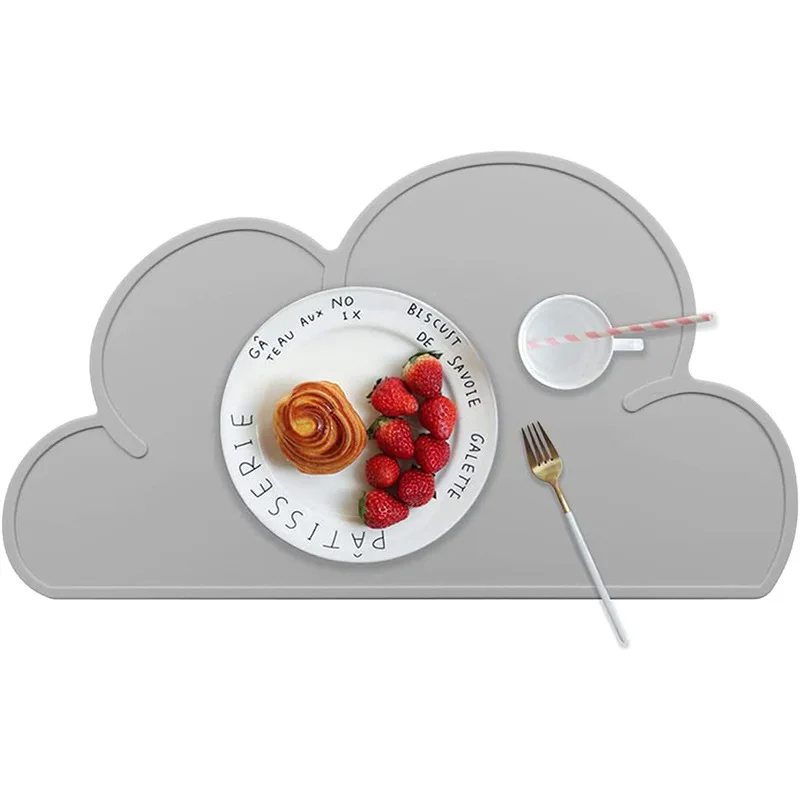 

Placemat Silicone Food Grade Children's Cloud Table Mat Dirt Resistant Non-slip Practical Easy Clean Dining Table Insulation Mat