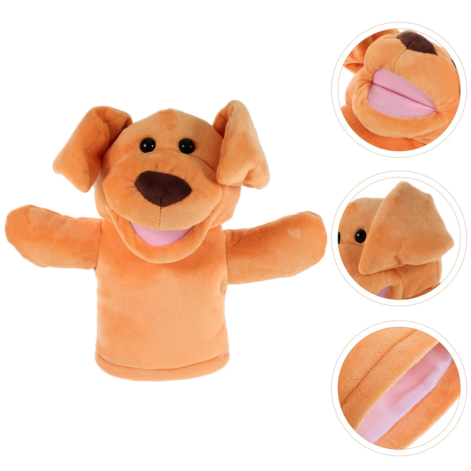 Speelgoedhandpop Speelgoed Geëmuleerd dier Creatief Vroeg educatief Cartoonpoppen Pluche Verhaal vertellen Oranje kind