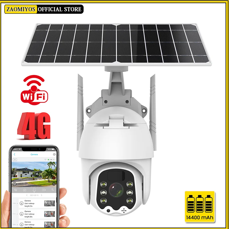

Solar Camera Outdoor 3G 4G Sim Card 1080P HD Built-in Battery Solar Wireless PTZ IP Camera WI-FI Street Video Surveillance CCTV