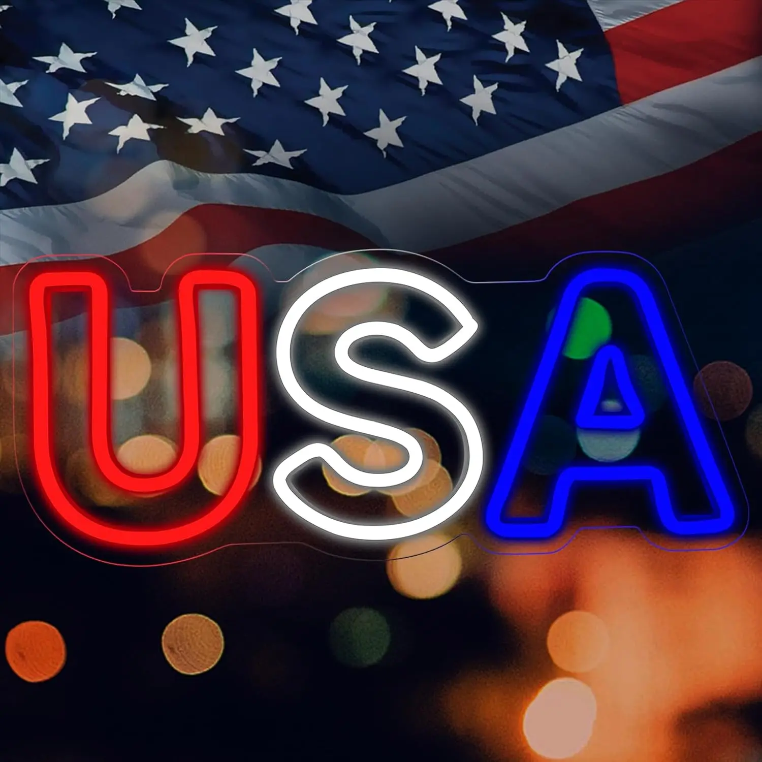 الولايات المتحدة الأمريكية النيون عكس الضوء USB بالطاقة Led ضوء النيون للرجل الكهف نادي بيسترو مقهى الجدول أولي 4th يوم الذكرى الوطني ديكور هدية