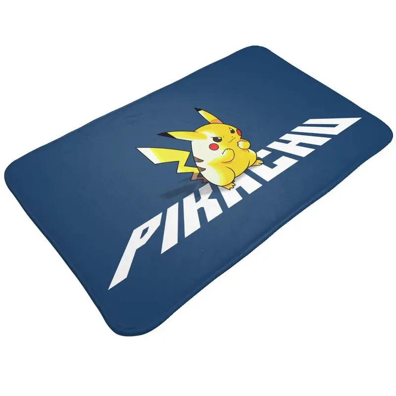 Custom Cartoon Animation Pokemon Pikachu Doormat Non-Slip Bath Kitchen Floor Door Mats Bedroom Balcony Rug Carpet Footpad