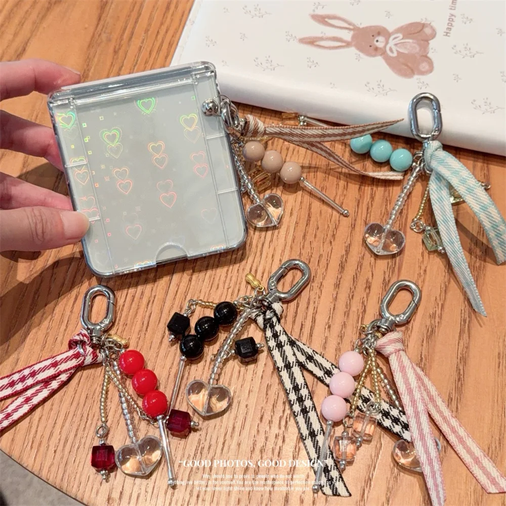 New Cute Cartoon Gradual-shaped heart Phone case For Samsung Galaxy Z Flip 8 5 6 7 6 5 4 Z Flip8 Cover Shockproof With string