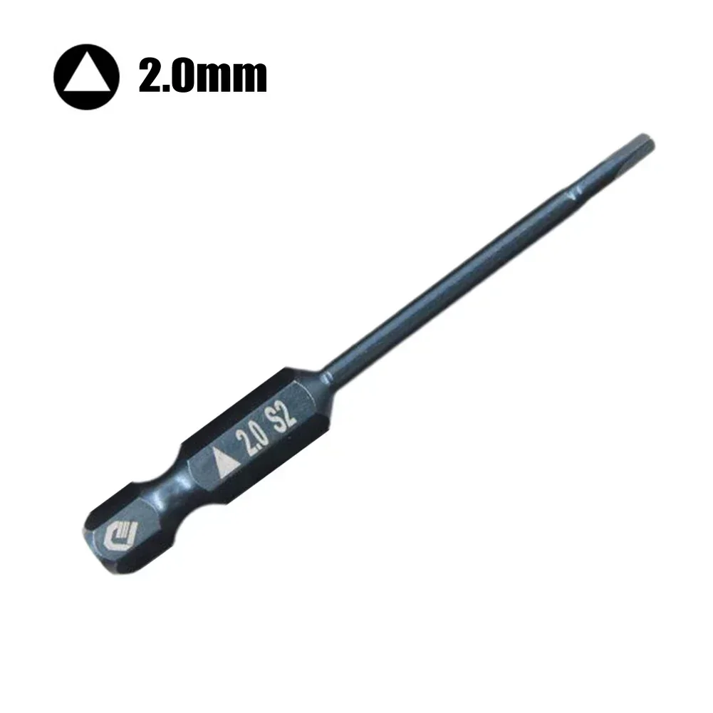 65mm Triangular Screwdriver Bit 1.8-2.7mm Hex Shank Magnetic Precise Screwdriver Anti Slip Triangle Screw Head