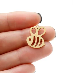 5Pcs/Lot Honey Golden Bee Metal Charm For Jewelry Making Diy Accessories Charms Necklace Pendant Mini Trinkets For Girls