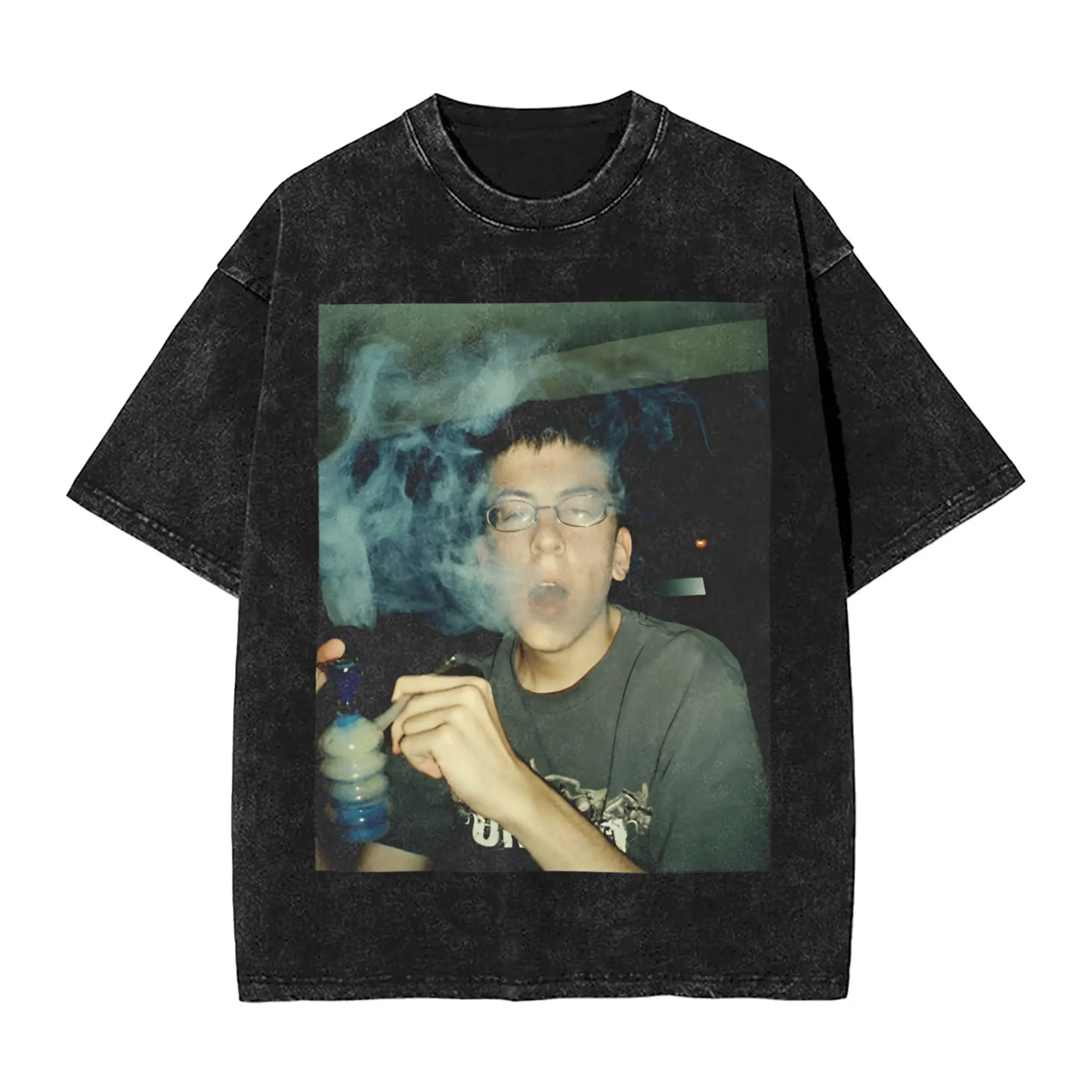 Vintage Mclovin T-Shirts for Men Round Collar Cotton Washed T Shirt Smoking Weed Short Sleeve Tee Shirt Party Clothing
