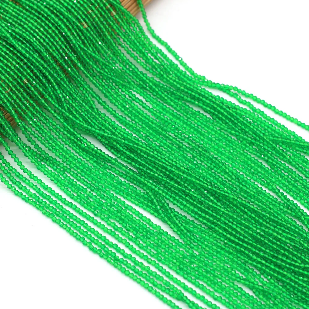 2mm Medium Green Natural Stone Semi-precious Spinel Loose Beads for Women Jewelry Making DIY Women Bracelet Necklace Accessories