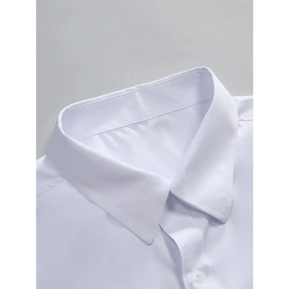 FGKKS Camicia casual da uomo nuova Camicia da uomo d'affari in tessuto elastico a maniche lunghe tinta unita moda di marca