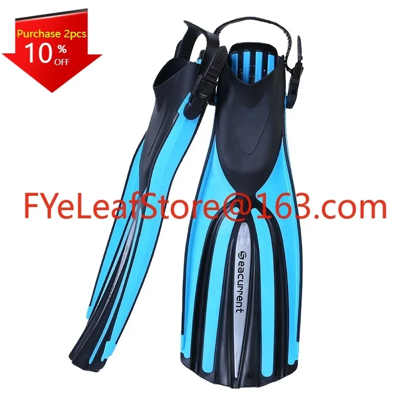 Open Heel Adjustable Strap Long Fins For Freediving Water Sports Rubber Free Flipper Scuba Diving Swimming Fins