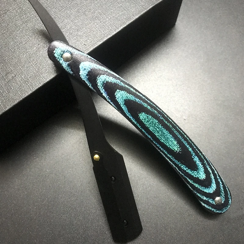 Мужская парикмахерская бритва, профессиональная ручная бритва с прямыми краями, пластиковая бритва из нержавеющей стали, складная бритва для бритья, резак для бороды