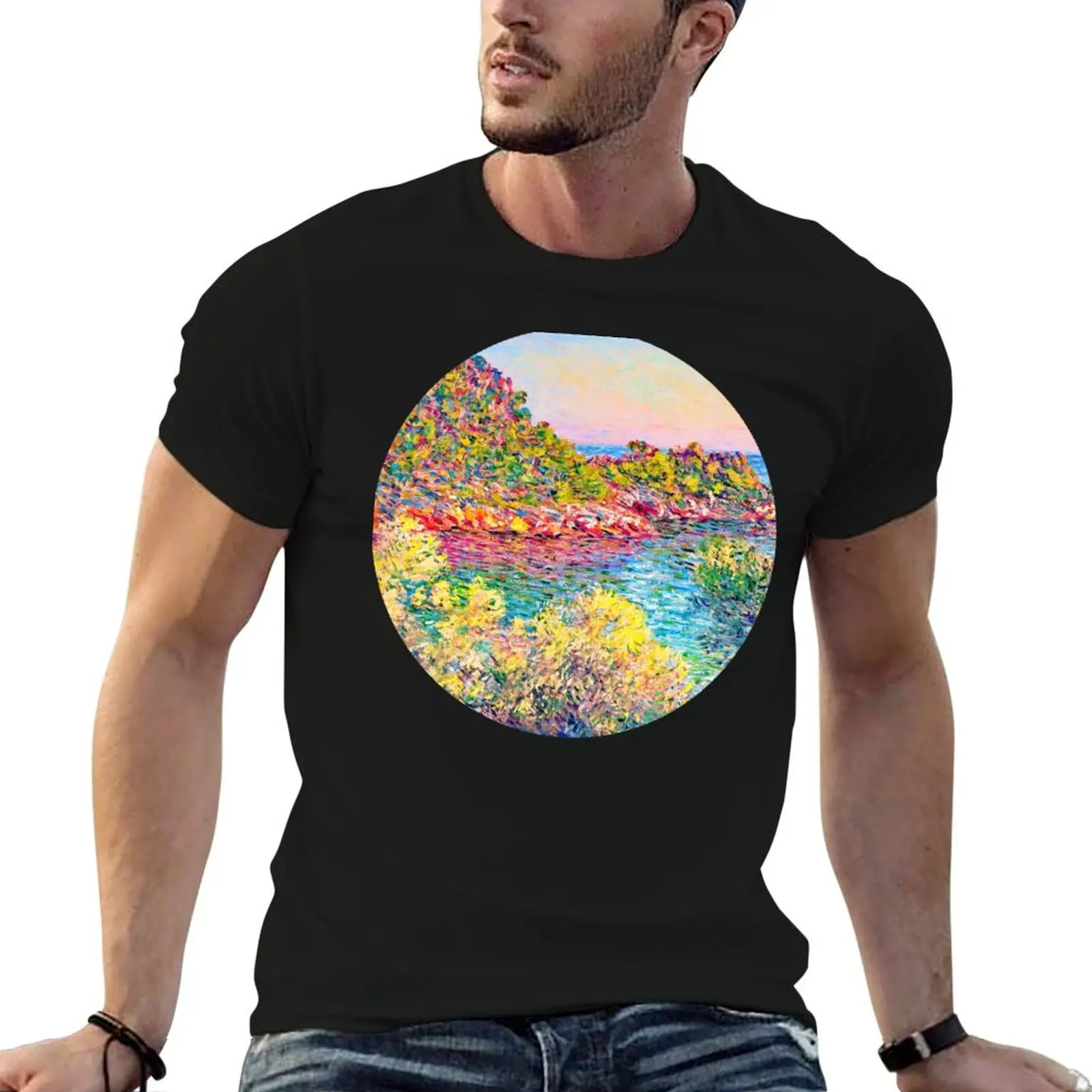 Camiseta Monet's Montecarlo, camisetas de anime para hombre, camisetas para hombre, camiseta ajustada para hombre, camiseta de algodón de alta calidad