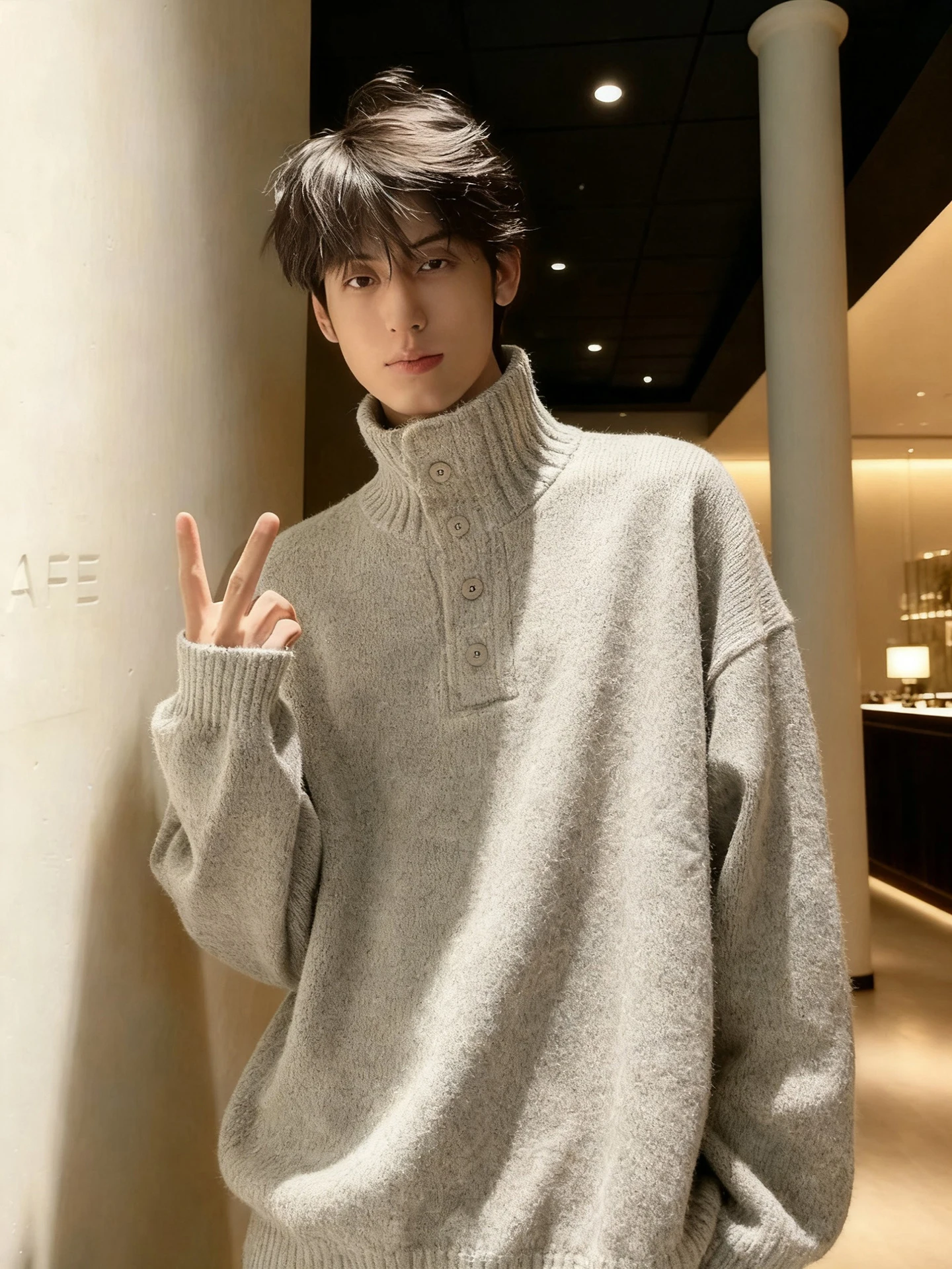 

American Sle High Collar Knitted Sweater for Men Winter Lazy Old Money Sle Inner Wear Vintage Outerwear Casual Loose Fit