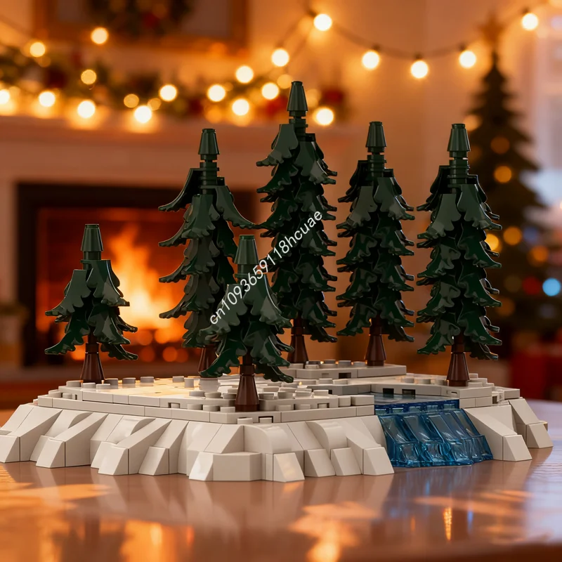 

414 шт. MOC зимний снег мотоцикл диорама город модель строительные игрушечные блоки строительство Рождественский подарок собрать творческая идея кирпич