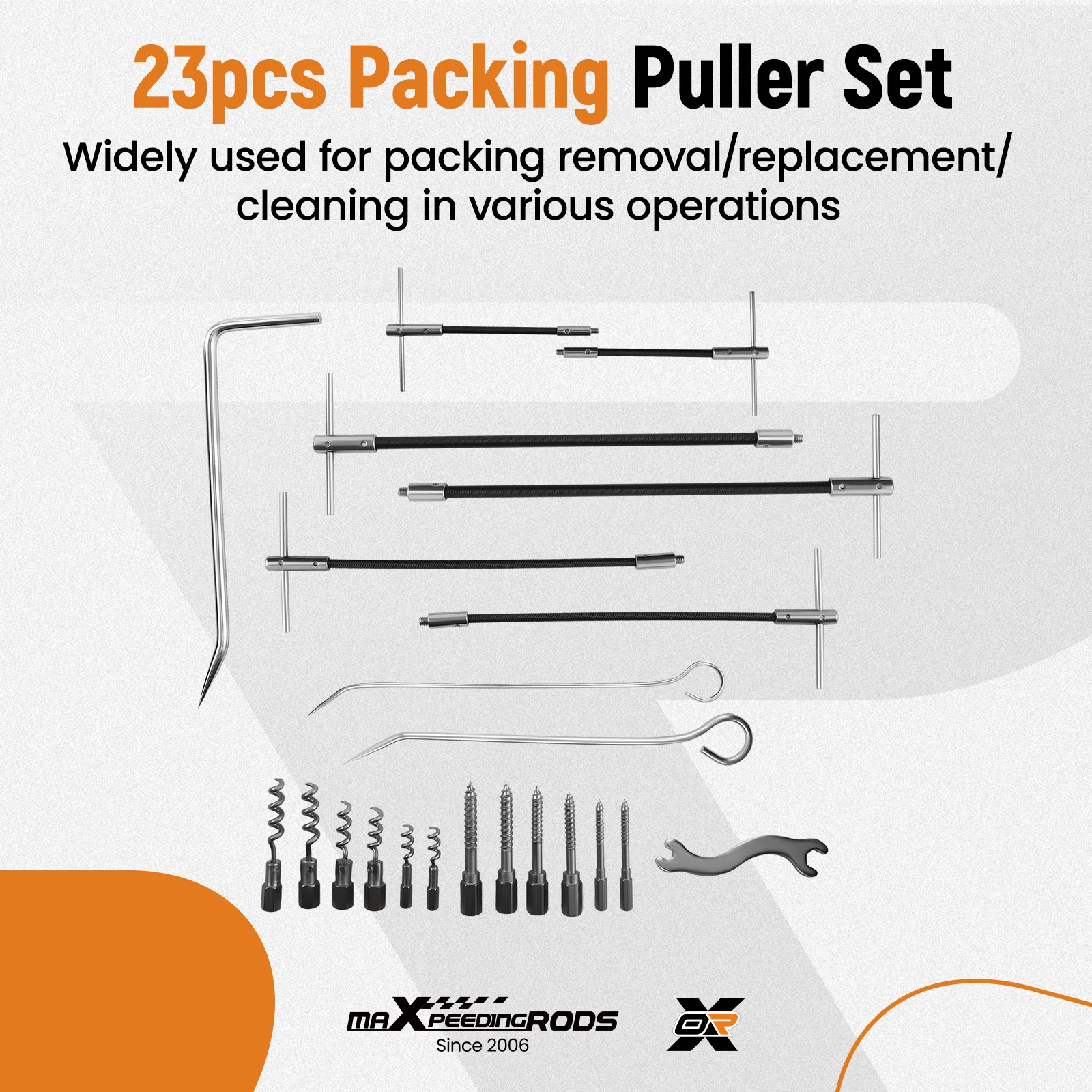 23pcs  Steel Alloy Packing Puller Tool Set for general purpose 2 x L7-1/2