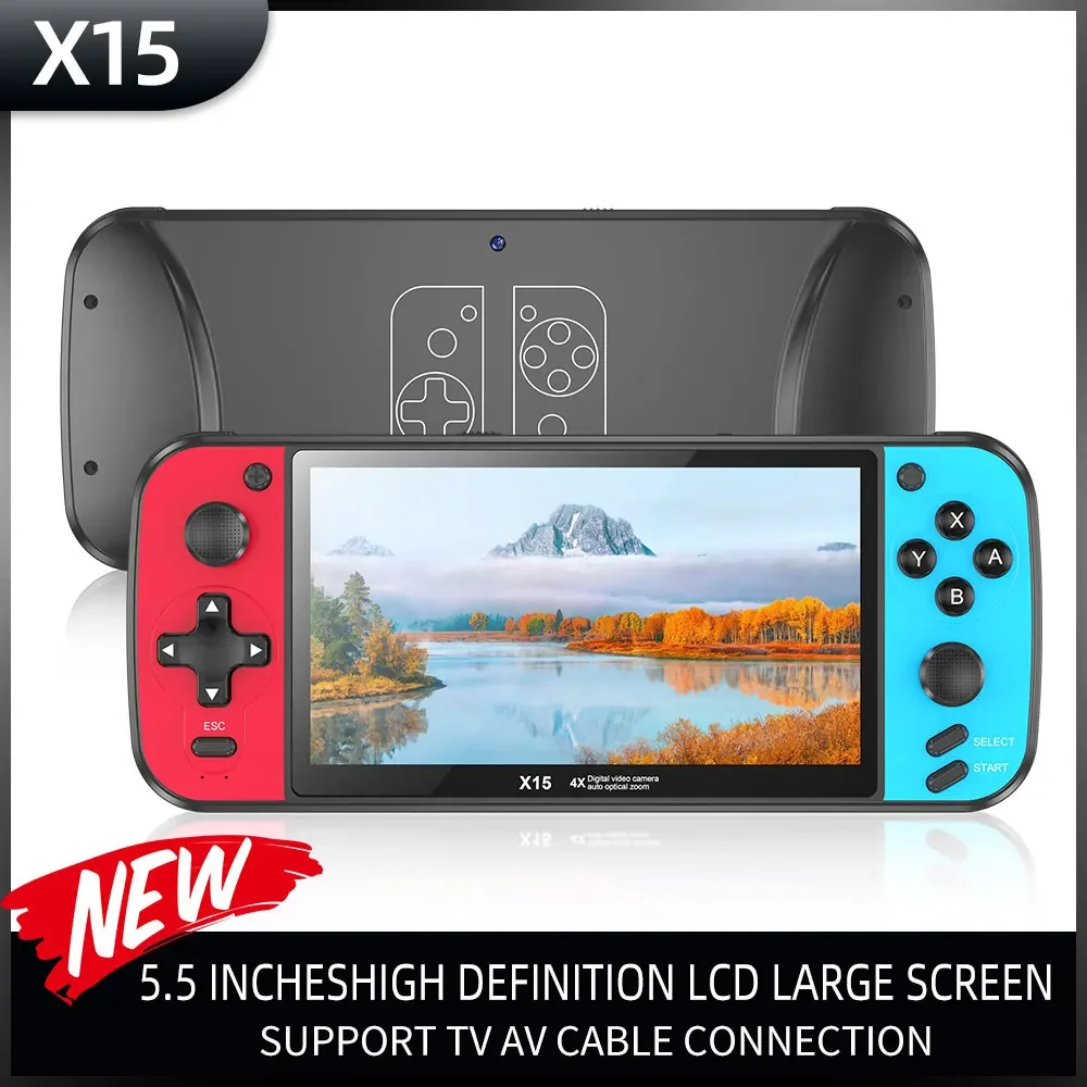 

New 5.5 Inch X15 Portable Handheld Game Console For GB FC MD 5000 Retro Games Support TV Out MP4 Music Ebook Video Player Box