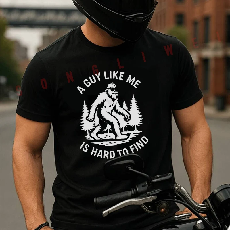 

Vintage Funny Bigfoot Creative Motorcycle T Shirt Summer Short-sleeved Casual Tee Men Women Streetwear Loose T-shirt