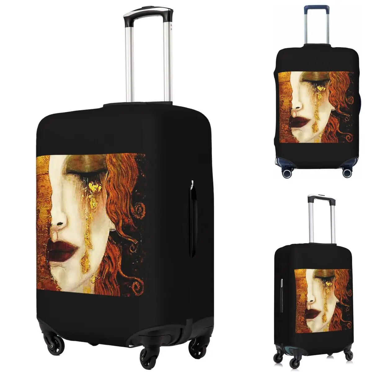 

Klimt Golden T Suitcase Cover Protection Elastic Travel Luggage Protector Covers for 18-32 Inch