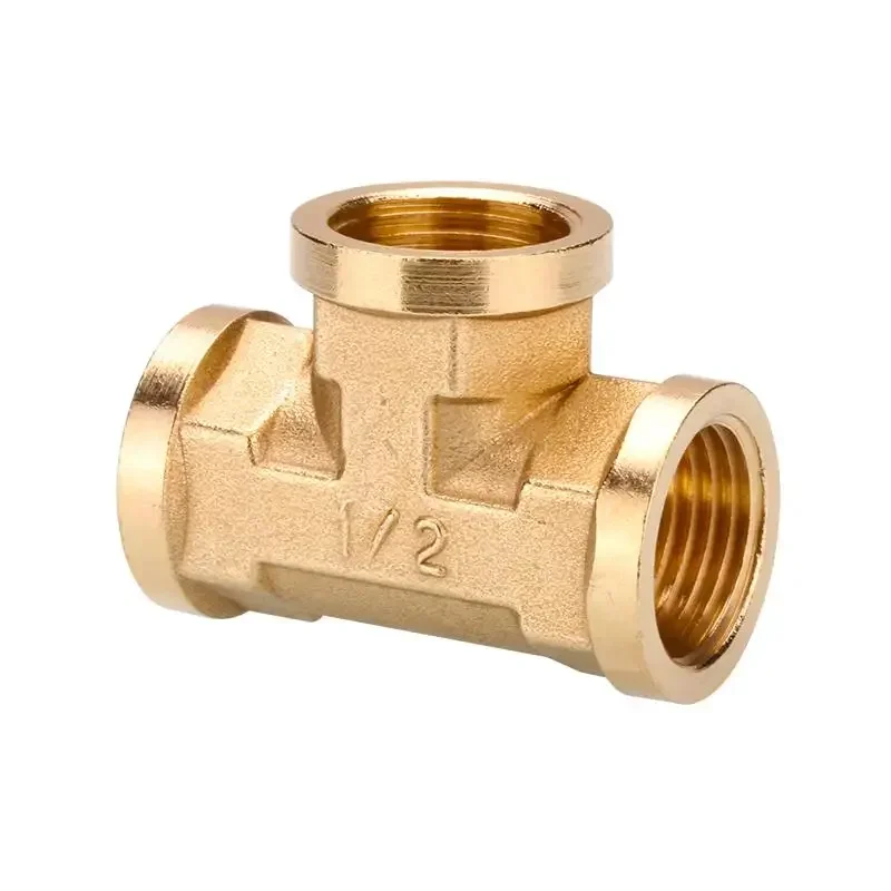 

1/2‘’ Thickened Copper Water Pipe Fitting Tee Type Y Shape Brass Joint Adapter Inner Outer Wire Heater Connector