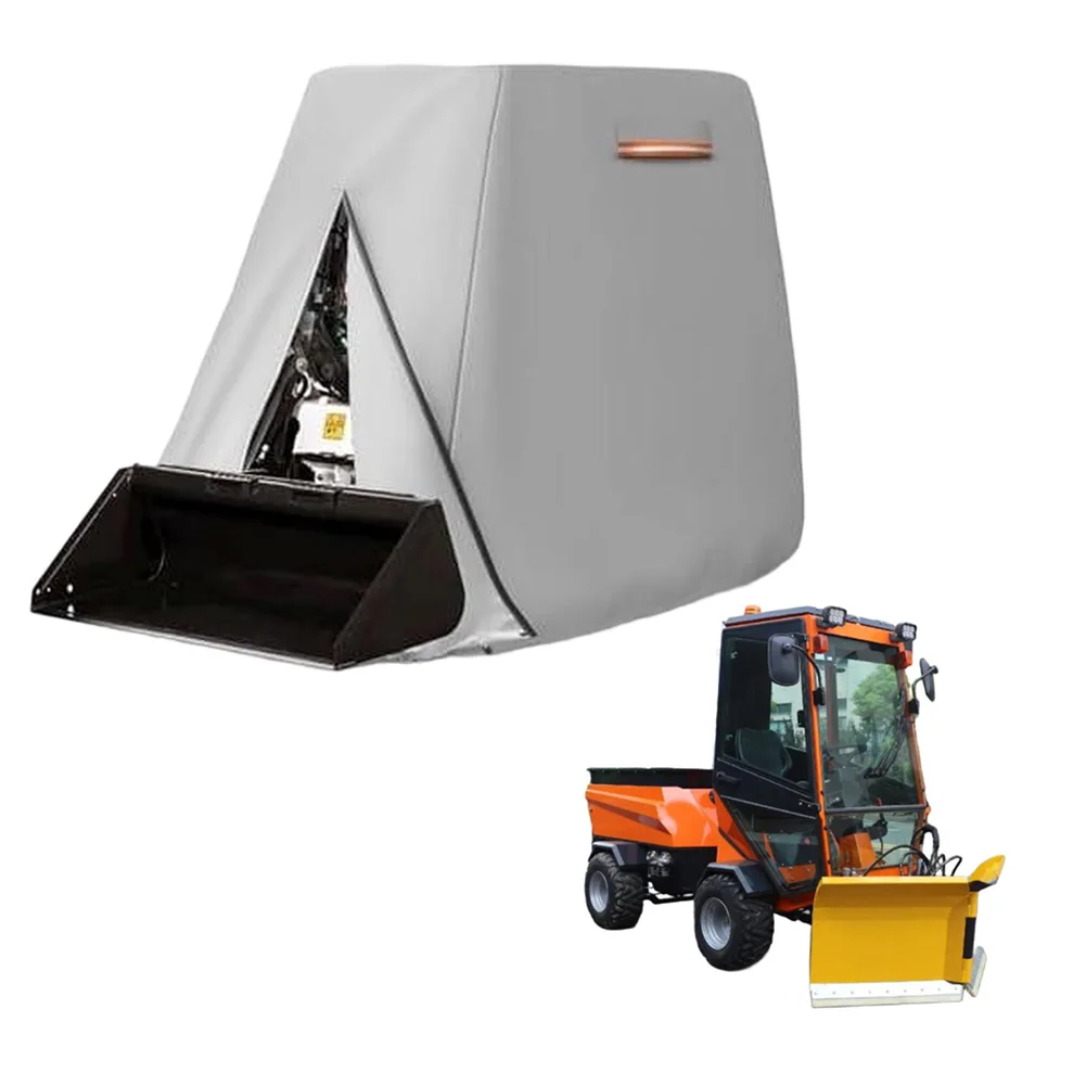 Snowplow Storage Cover 420D Oxford Protective Tarp Anti Dust Rain Sun Wind Tight Wrap Gray Size 100x75x80 In Or 125x75x80 In