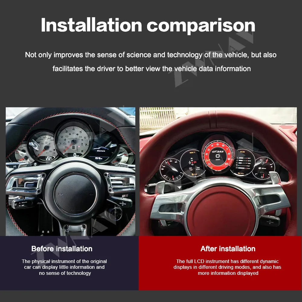 Digital Dashboard Cluster For Porsche 911 2012-2019 Variant virtual Instrument Panel Cockpit Speedometer Dashboard Plug-play