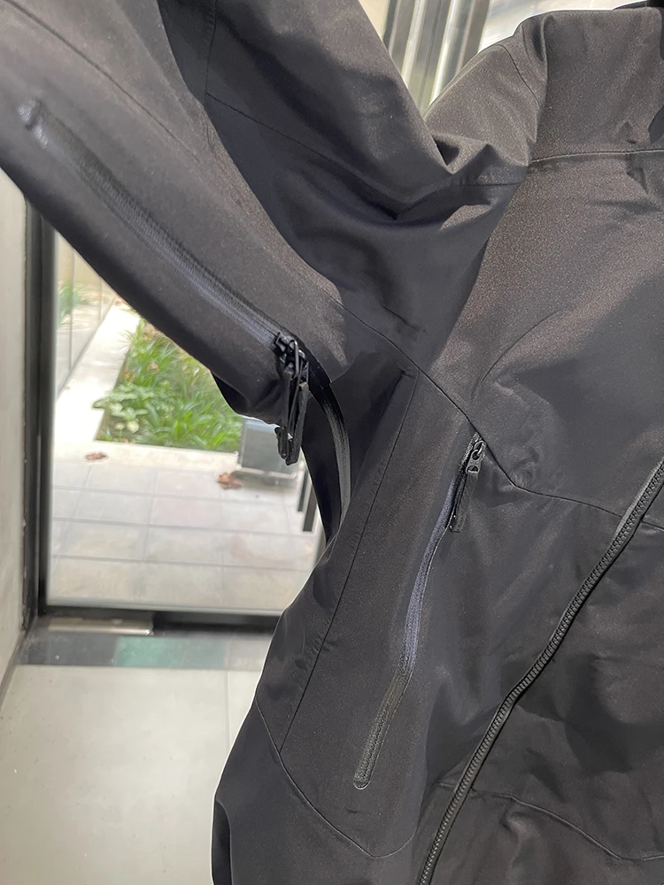 

EPT Waterproof Breathable Fabric Jaet Men's Women's Universal Hard ell Zipper Underarm Outdoor Faion Ci Coat