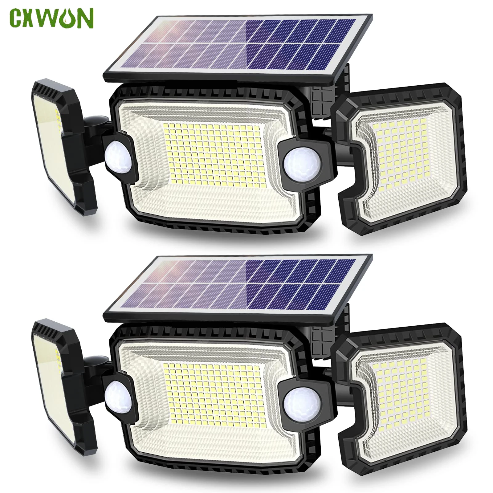 

Solar Outdoor Lights with 2 PCSMotion Sensor Waterproof 305LED Solar Powered Lamp for Garden Patio Lighting Flood Light