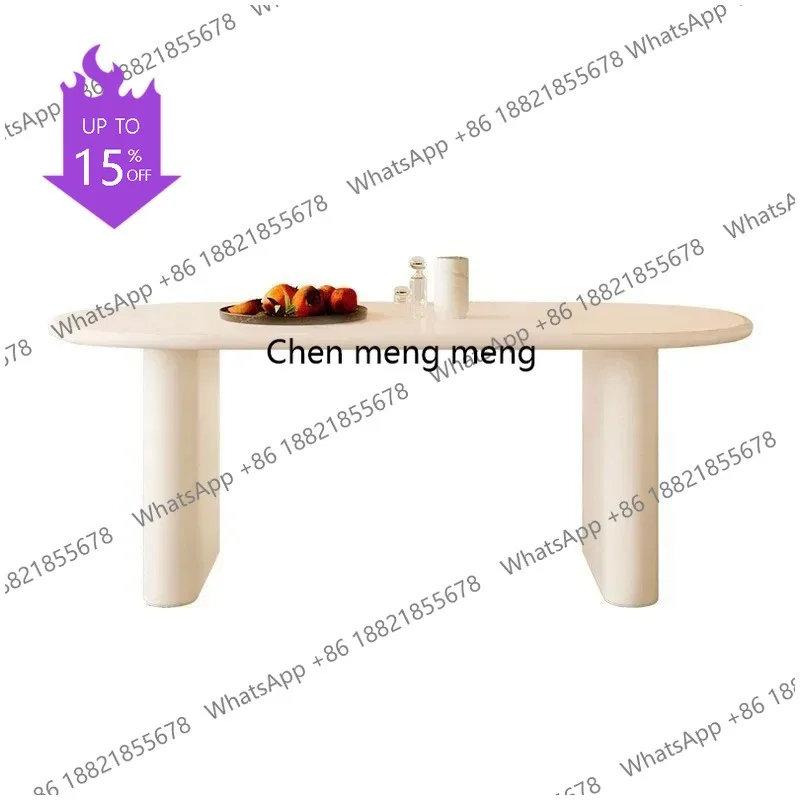 Mesa de Comedor ss03A de Diseño Simple, Moderna, Estilo Nórdico Europeo, de Lujo, Ovalada, para Sala de Estar, Muebles de Comedor