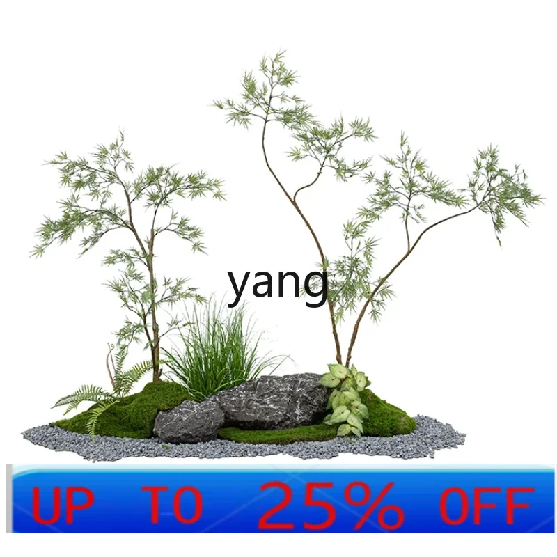 LMMadvanced bionic green plant feather maple indoor zen simulation green plant landscaping
