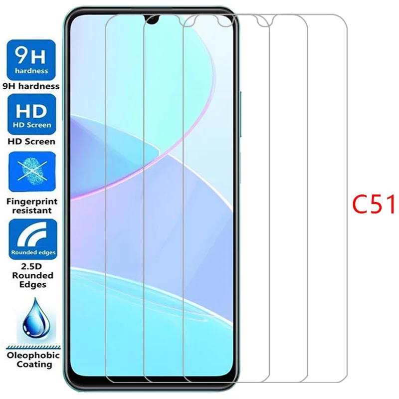 Защита экрана для realme c51, защитное закаленное стекло на realmec51 c 51 51c, пленка для телефона, стекло realmi reame relme ralme real me